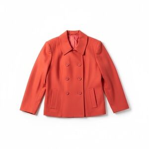 Lambswool Peacoat Jacket by Louben Women’s Size 16 Made in Canada Coral Pink